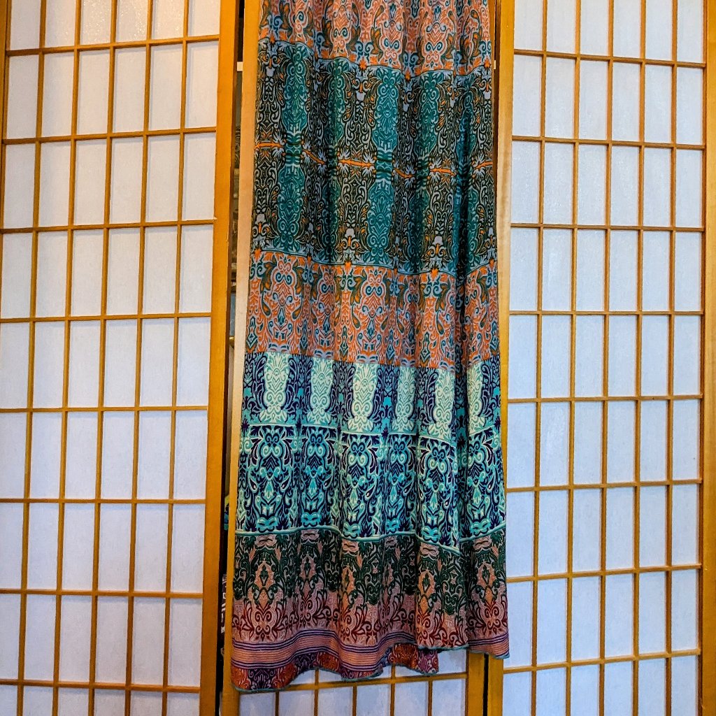 One World Brand Kaleidescopic Colorful Festival Skirt